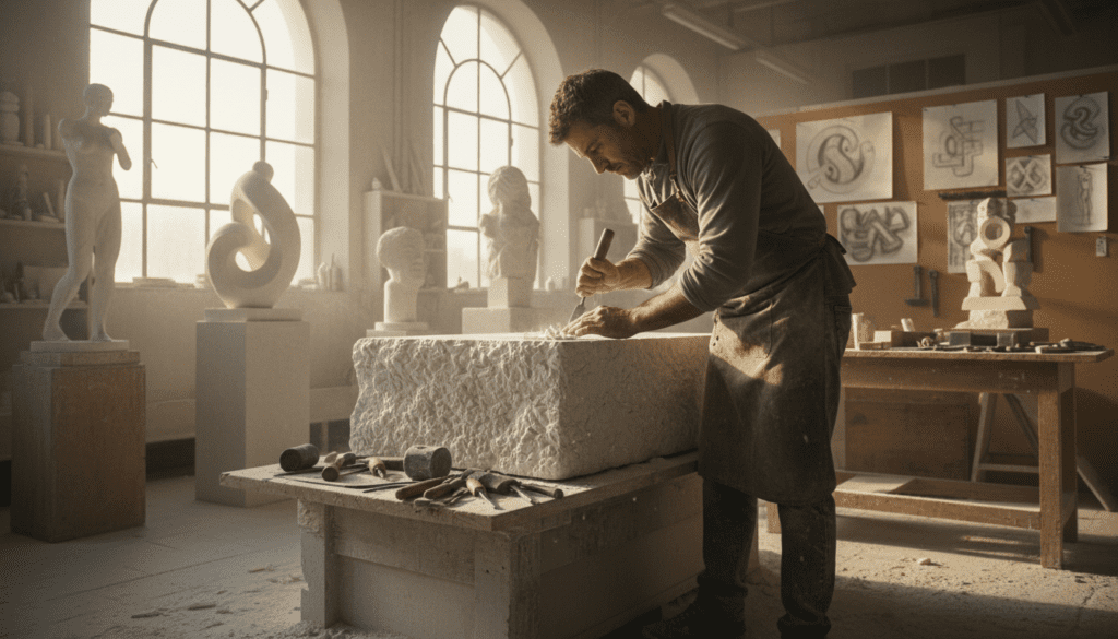 Was macht ein Steinbildhauer?